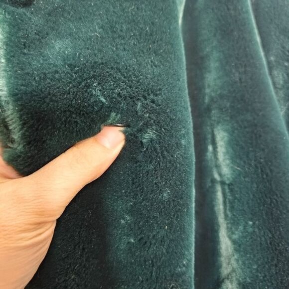 Monica Gray Vintage Green Faux Fur Coat Mid Length Jacket Extra Large - Picture 5 of 13